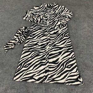 INC International Concepts Address Womens S Black White Button Up Bow Tie Zebra